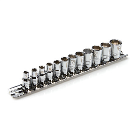 STEELMAN 12-Piece 1/4" Drive Shallow Depth 6-Point Chrome Metric Socket Set 78167